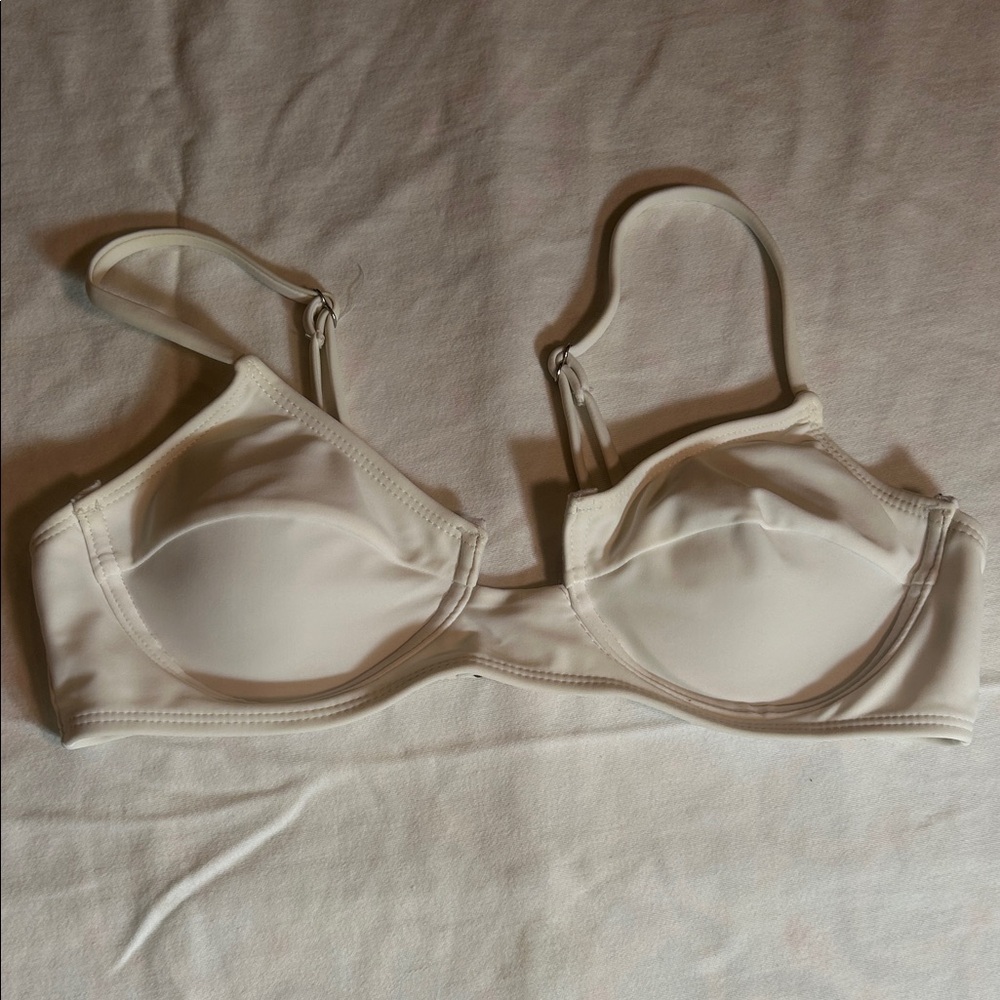 SHEIN White Underwire Bikini Top